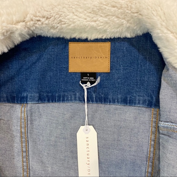 Sanctuary Anthropologie minka fur denim jacket NWT - Picture 9 of 9